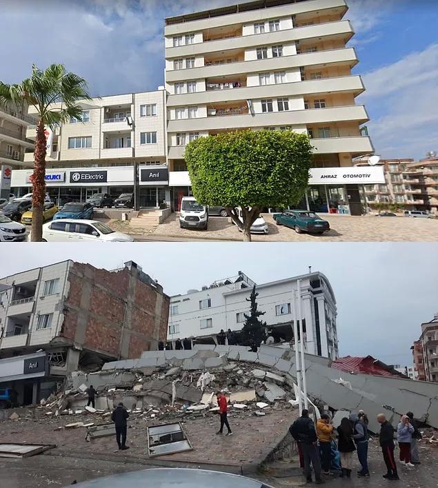 Fotoğrafla Maraş depremi öncesi ve sonrası