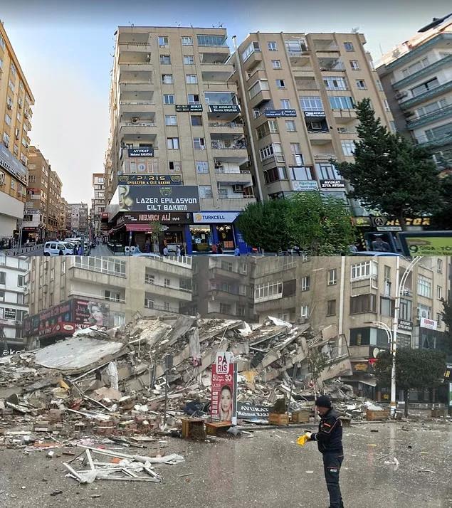 Fotoğrafla Maraş depremi öncesi ve sonrası