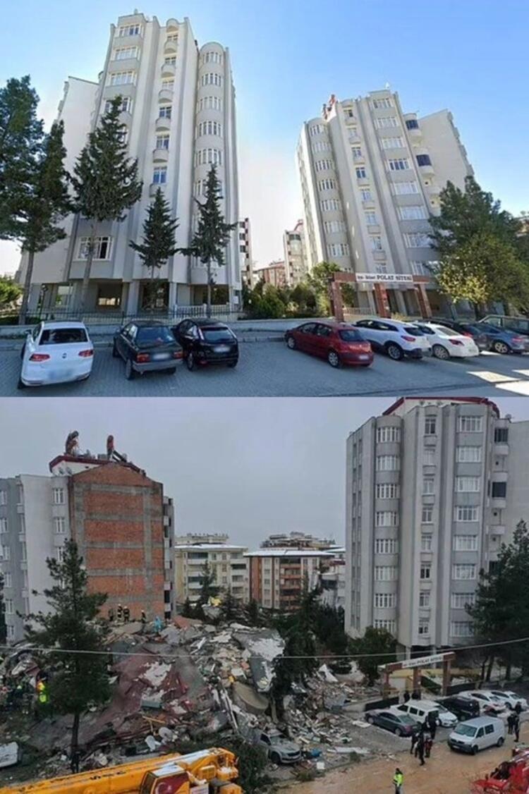 Fotoğrafla Maraş depremi öncesi ve sonrası