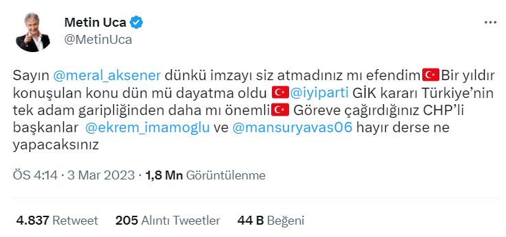 Ünlü isimlerden Meral Akşener'e tepki