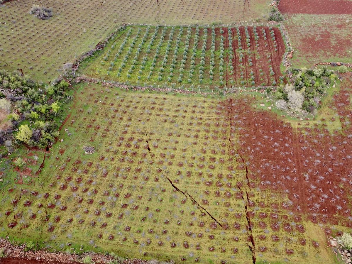 Hatay'da depremin ardından yarıklar oluştu