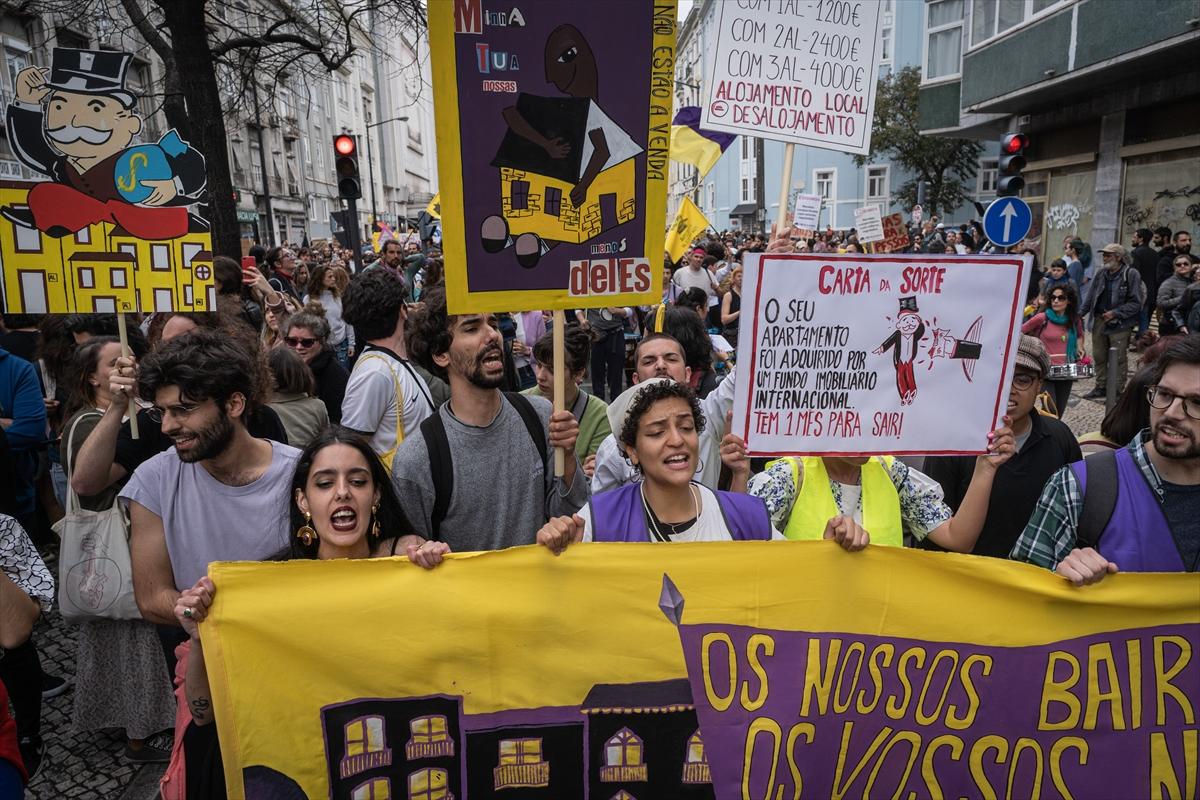 Portekiz'de konut krizi! 6 büyük kentte gösteri düzenlendi