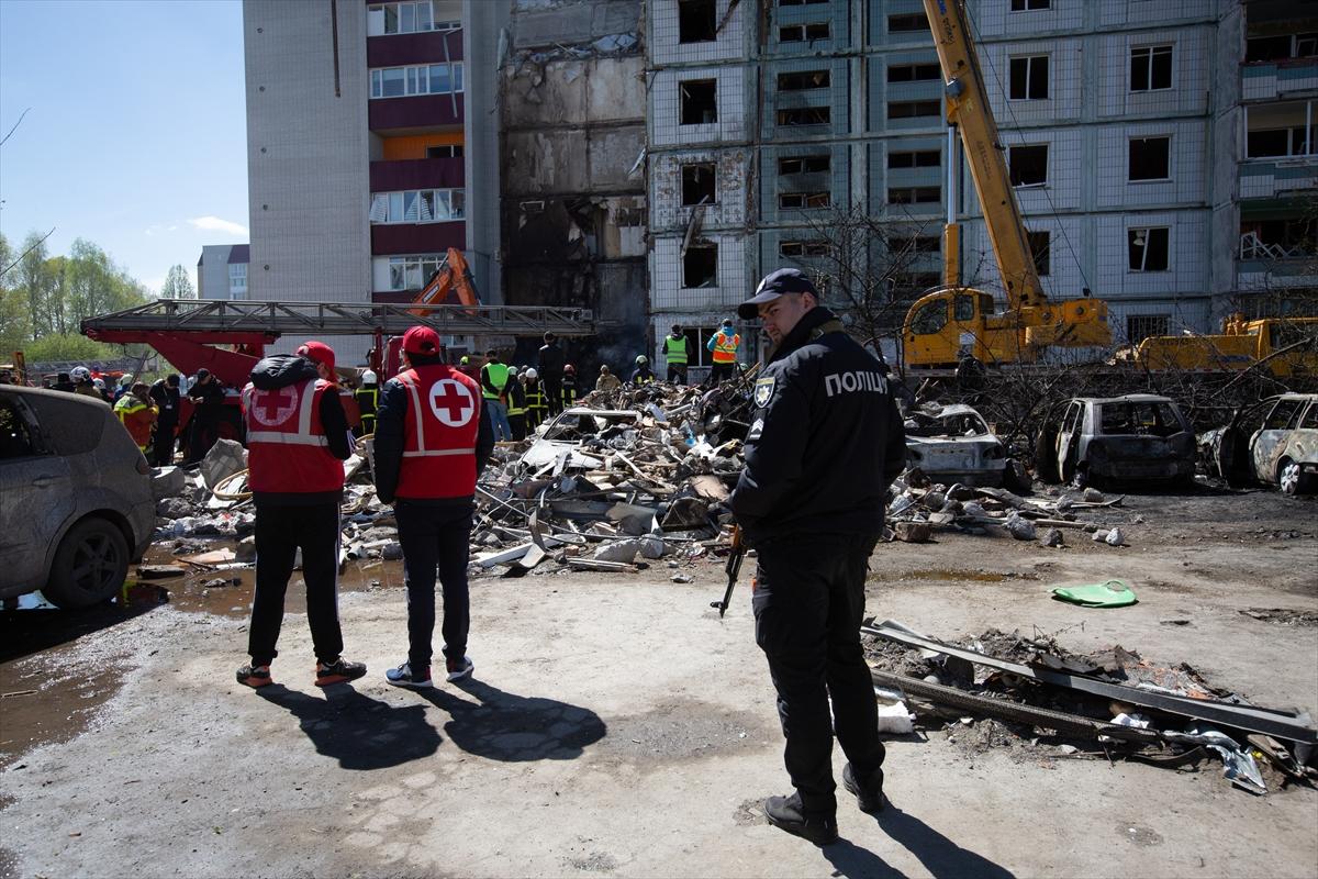 Ukrayna saldırı altında: Başkent Kiev'den hava saldırısı sonrası kareler