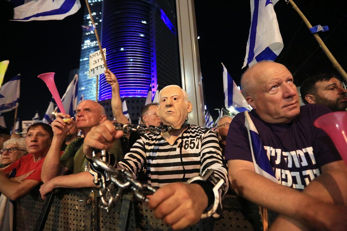 İsrail'de yargı reformu protestosu: 25'inci haftada yine meydanlara indiler