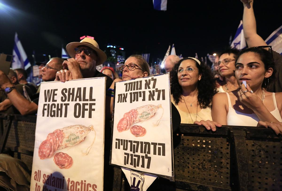 İsrail'de yargı reformu protestosu: 25'inci haftada yine meydanlara indiler