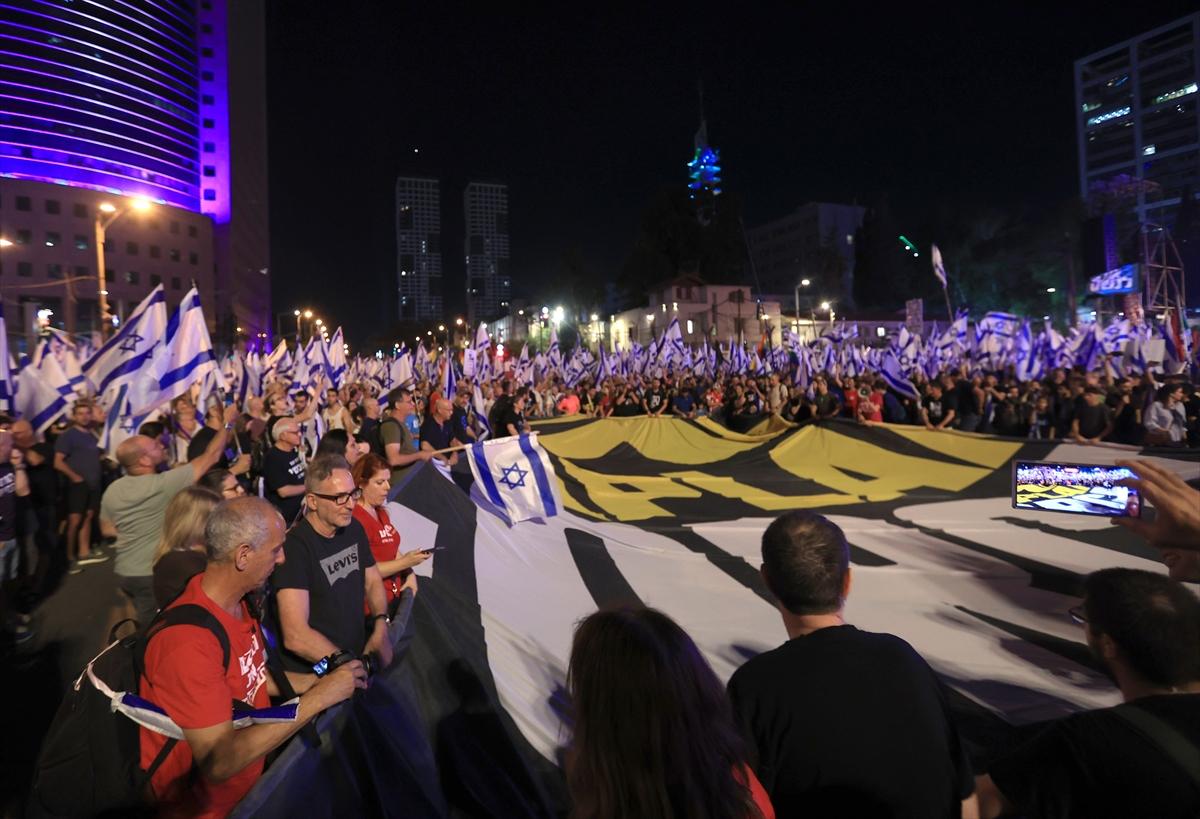 İsrail'de yargı reformu protestosu: 25'inci haftada yine meydanlara indiler