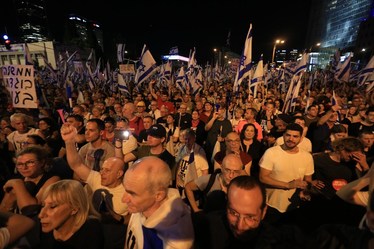 İsrail'de yargı reformu protestosu: 25'inci haftada yine meydanlara indiler
