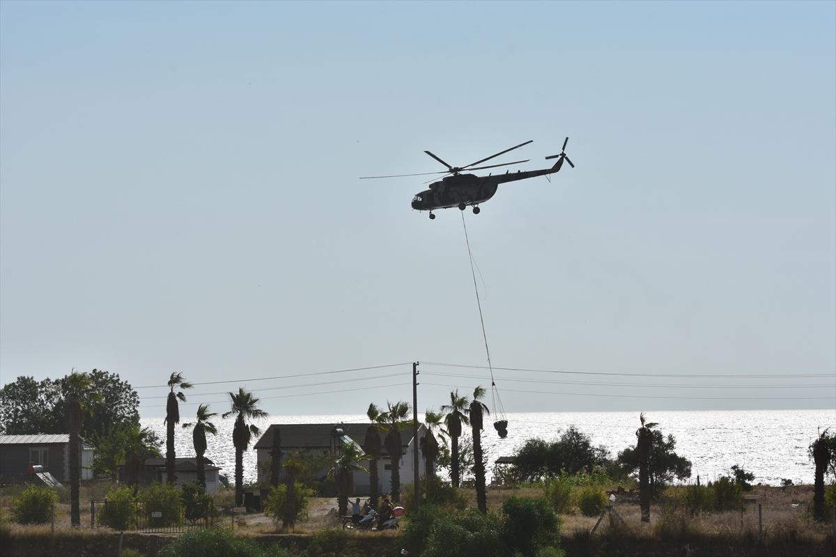 Kemer'deki orman yangınına havadan müdahale