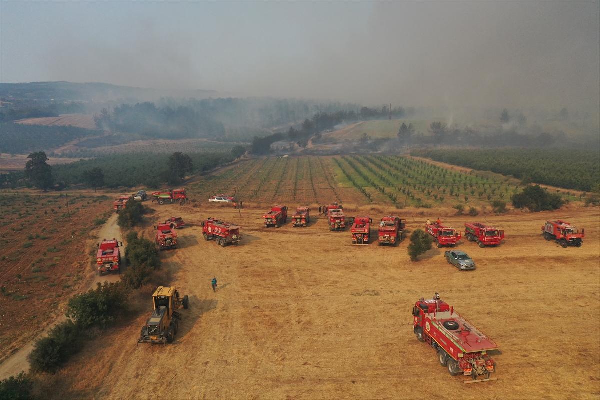 Kontrol altına alınan Çanakkale yangınından kareler