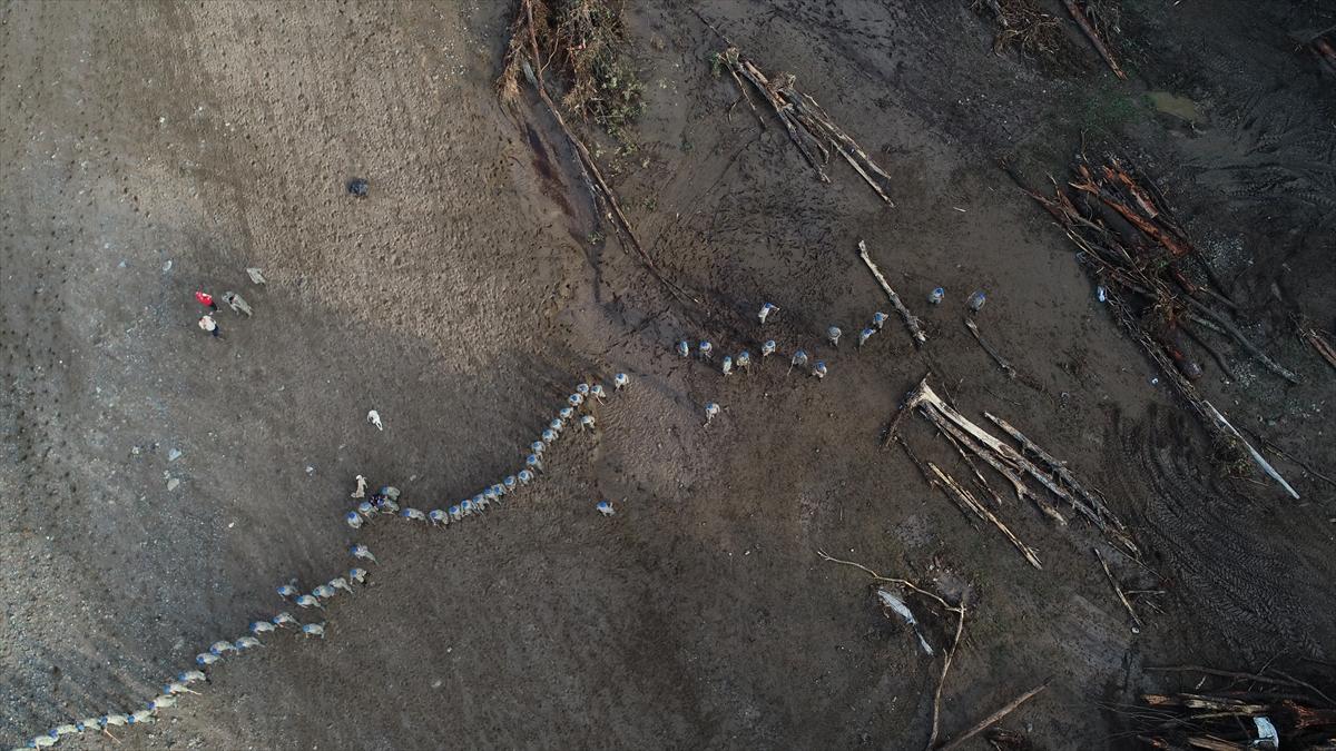 Kahraman Mehmetçik selin vurduğu Kırklareli'deki arama çalışmalarına katıldı