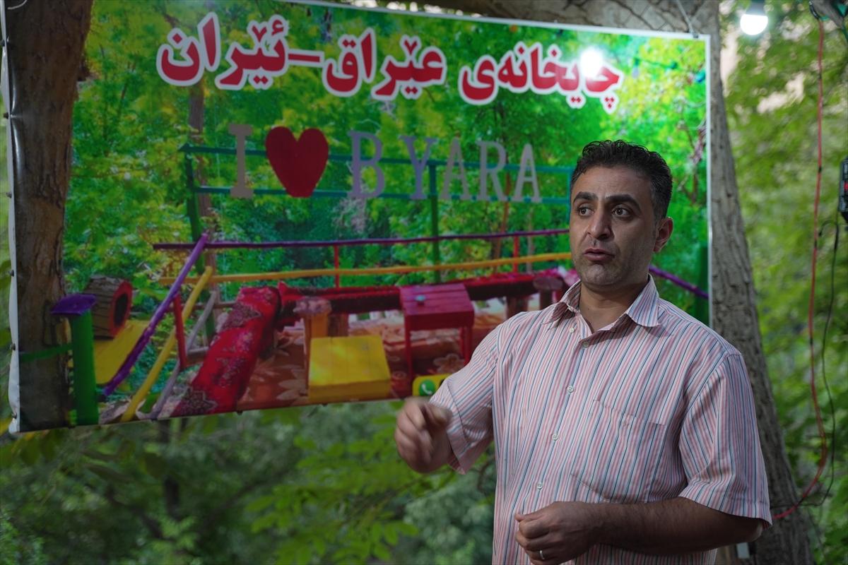 Irak ile İran'ı ayıran su kanalında çay keyfi