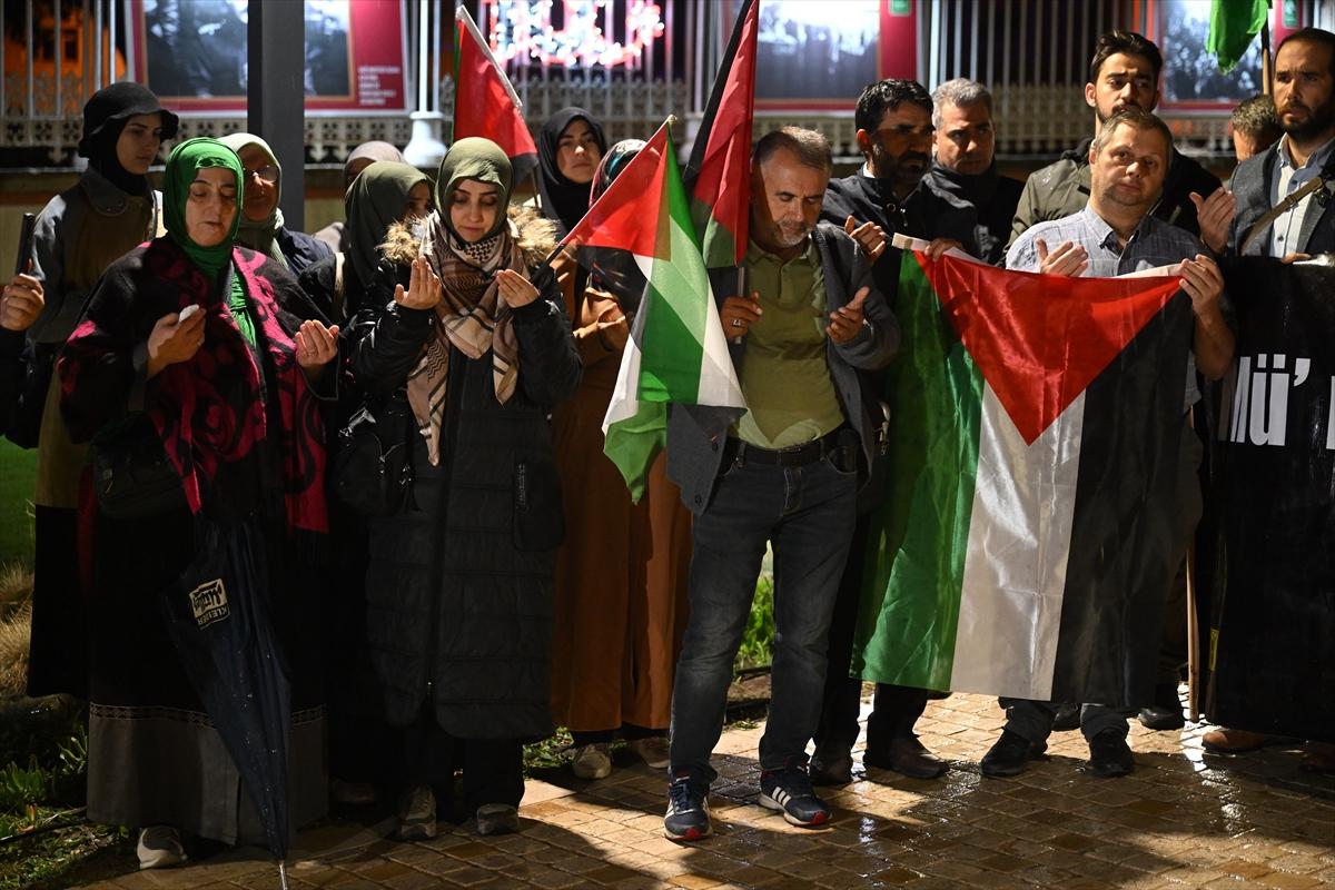 Yurt genelinde İsrail'in hastane saldırısı protesto edildi