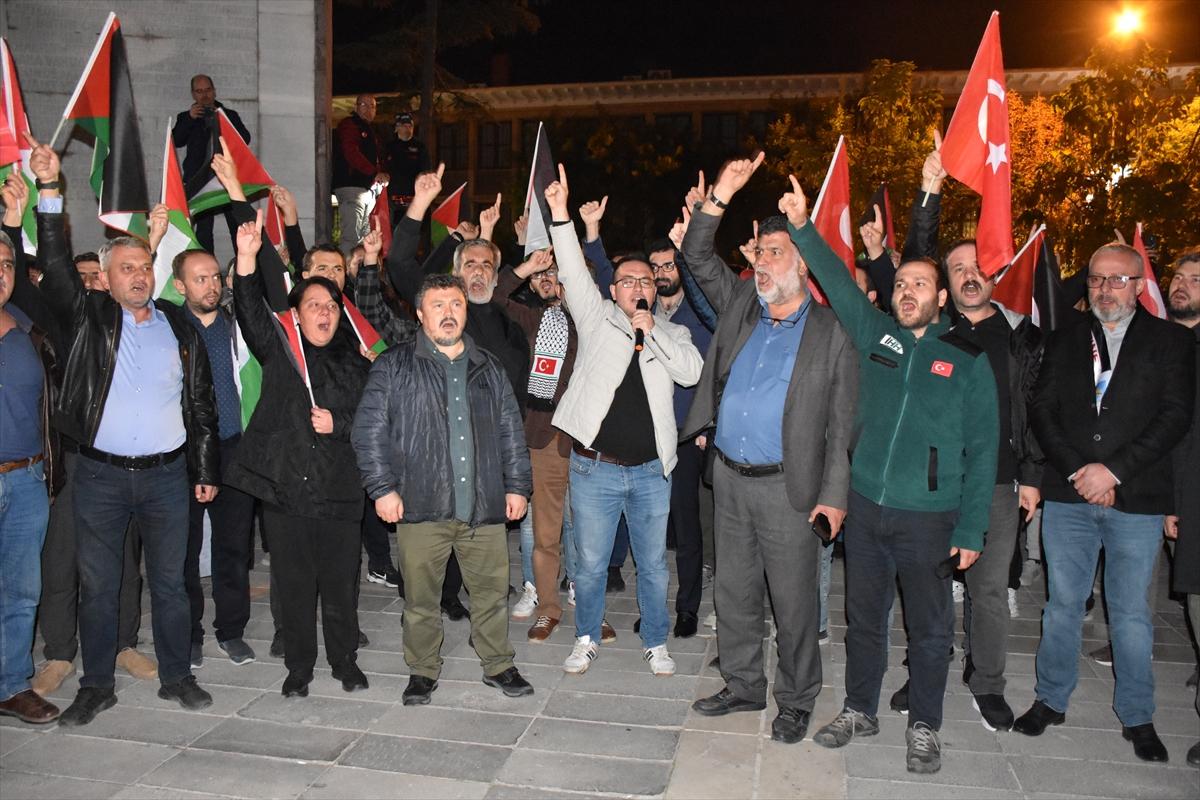 Yurt genelinde İsrail'in hastane saldırısı protesto edildi