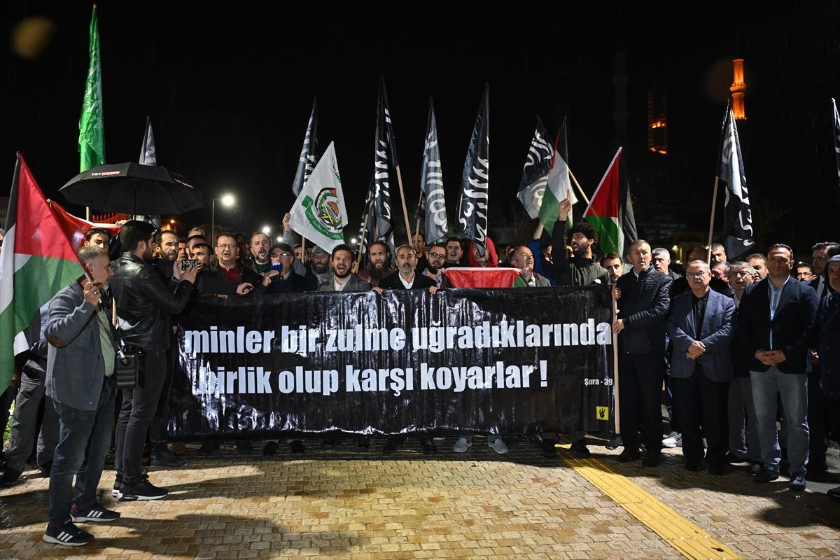 Yurt genelinde İsrail'in hastane saldırısı protesto edildi