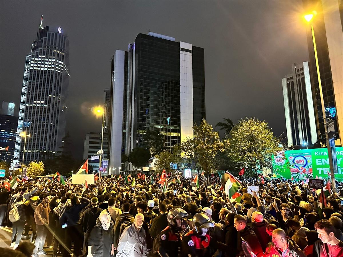 Yurt genelinde İsrail'in hastane saldırısı protesto edildi