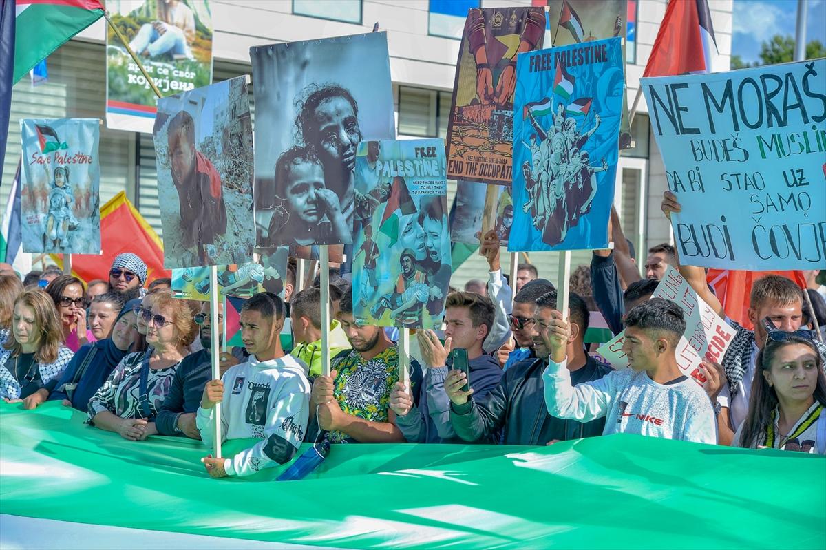 Dünyanın dört bir yanından Filistin'e destek gösterisi