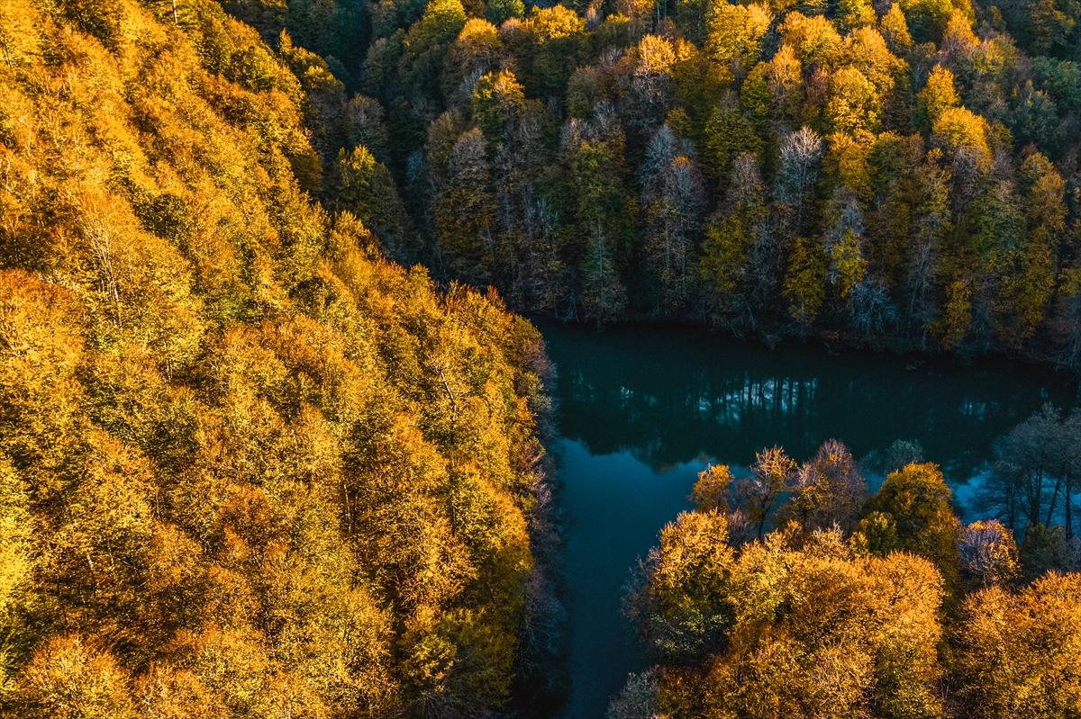 Saklı cennet Yedigöller'de sonbaharla birlikte renk cümbüşü yaşanıyor