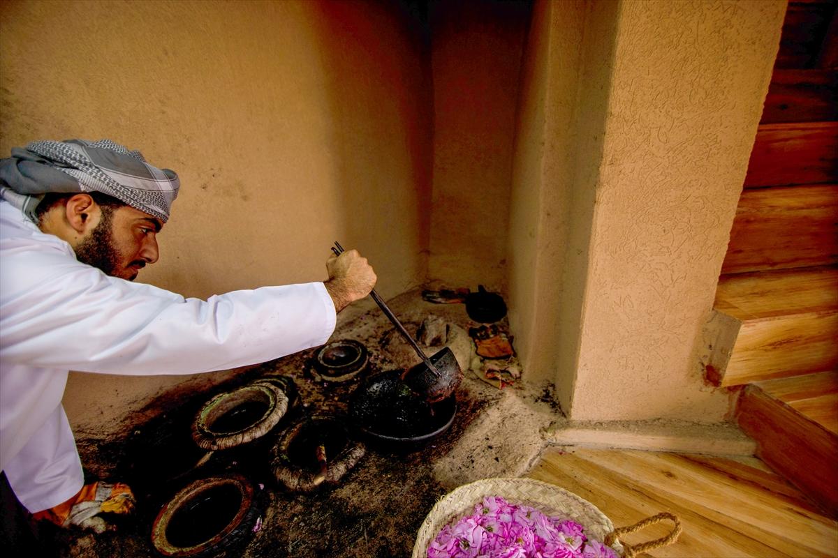 Umman'da gül hasadından renkli görüntüler ortaya çıktı