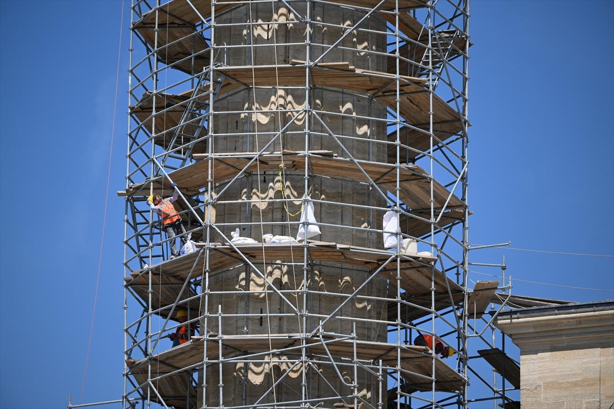 Selimiye Camii'nde 3 minarenin restorasyonu tamamlandı