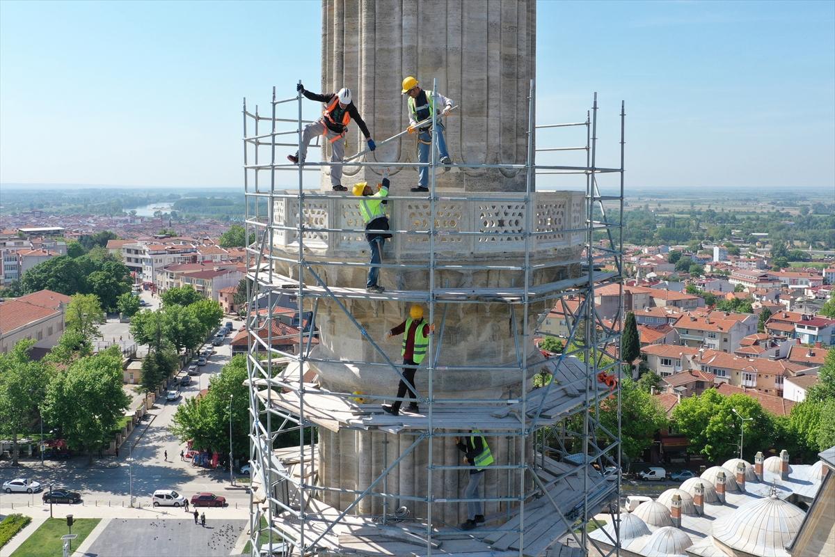 Selimiye Camii'nde 3 minarenin restorasyonu tamamlandı