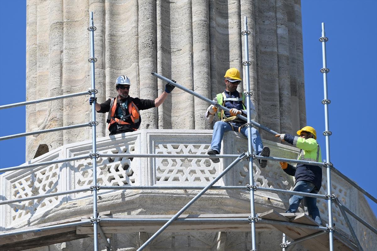 Selimiye Camii'nde 3 minarenin restorasyonu tamamlandı