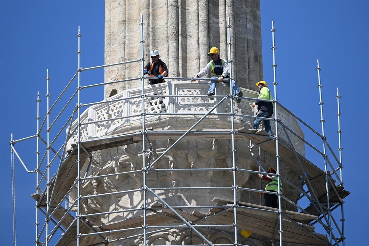 Selimiye Camii'nde 3 minarenin restorasyonu tamamlandı
