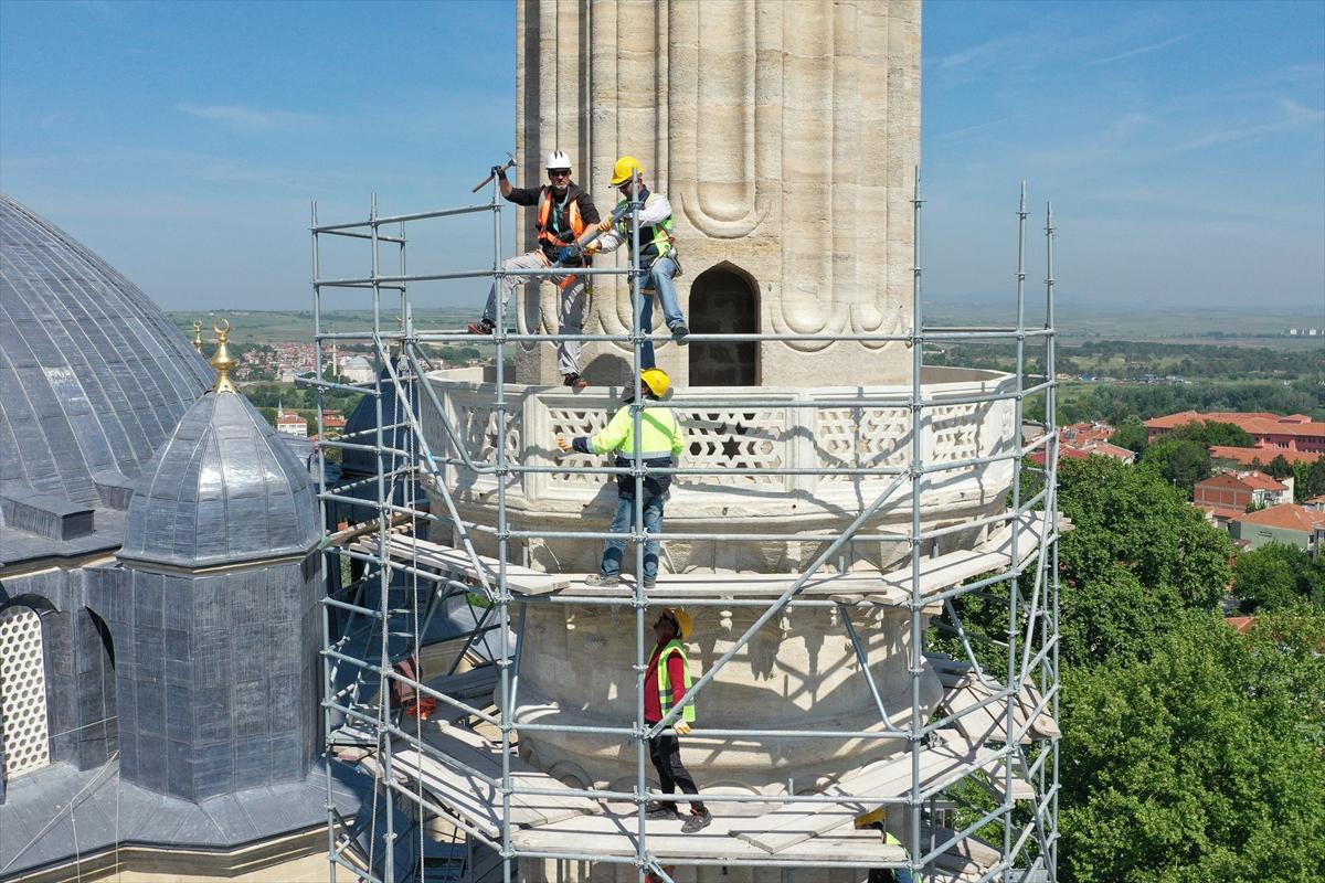 Selimiye Camii'nde 3 minarenin restorasyonu tamamlandı