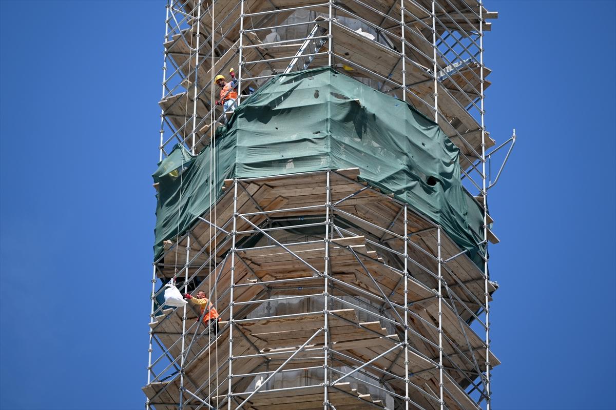 Selimiye Camii'nde 3 minarenin restorasyonu tamamlandı