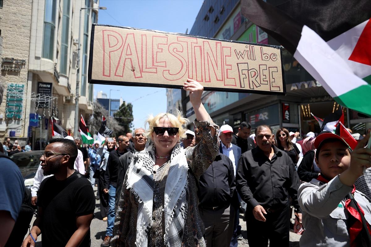 Ramallah'ta Nekbe'nin 76. yıl dönümü anması