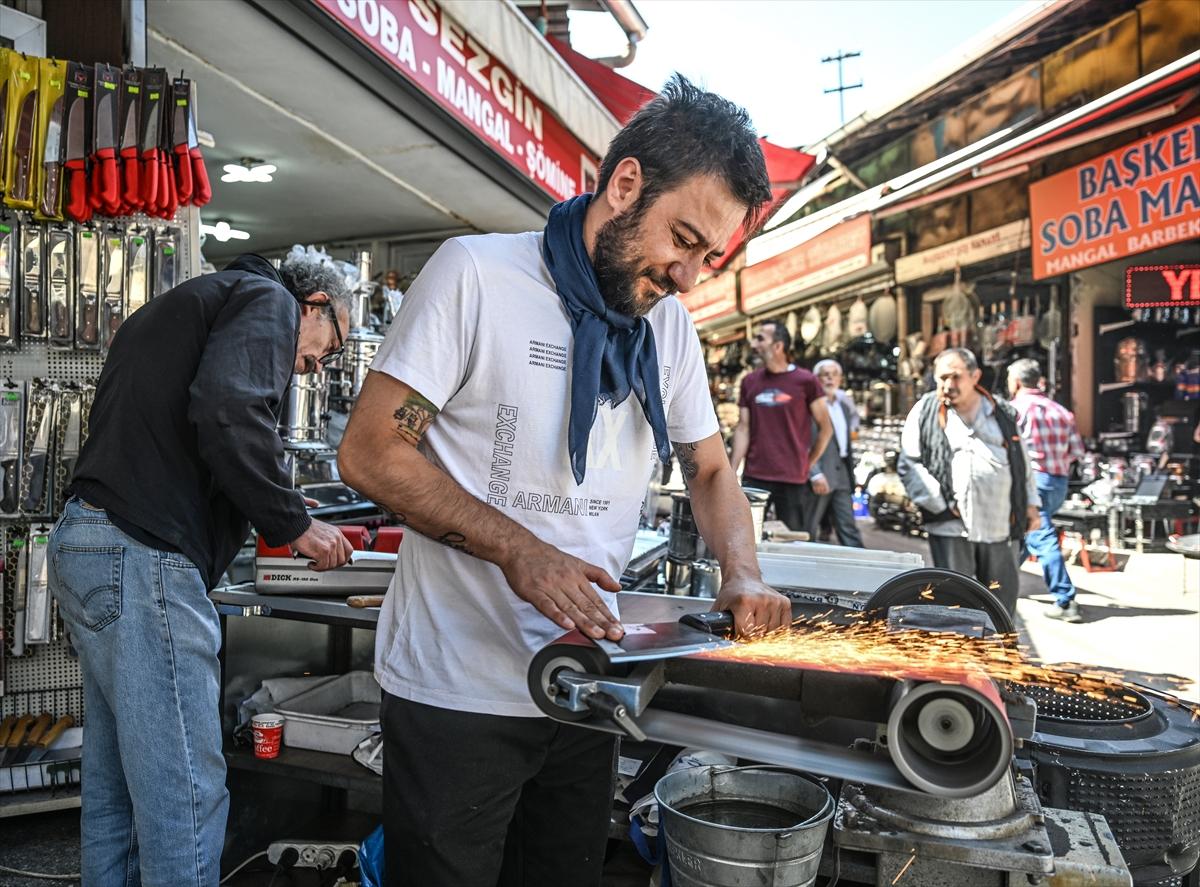 Kurban bayramı öncesi son hazırlıklar... Bıçaklar bileniyor