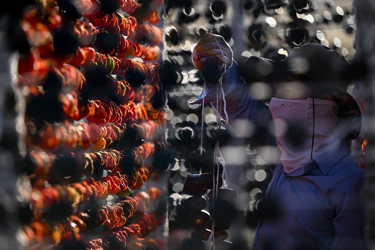 Gaziantep'te güneşte kurutlan sebzelerden rengarenk görüntüler