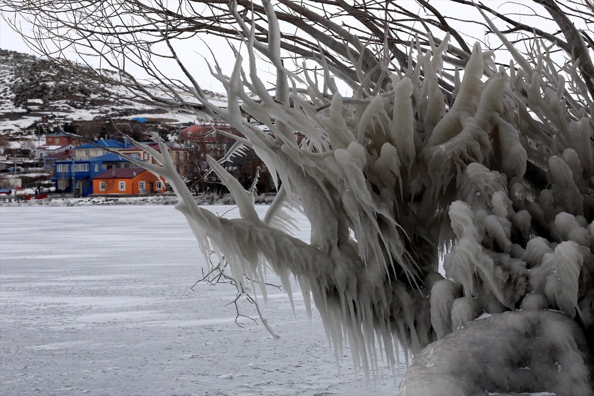Çıldır Gölü'de dondurucu kutup soğukları