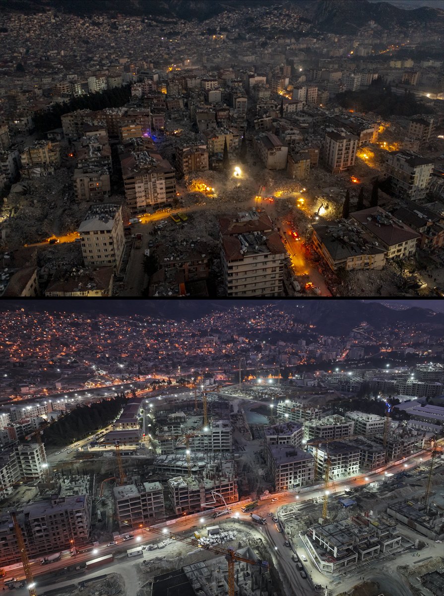 Depremlerin yıkıma neden olduğu il merkezleri görüntülendi - Resim 41