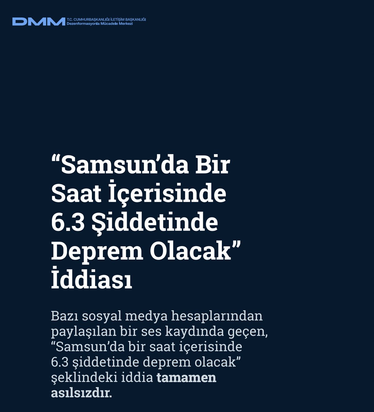 DMM, 6 Şubat depreminde yalan kampanyaları ifşa etti