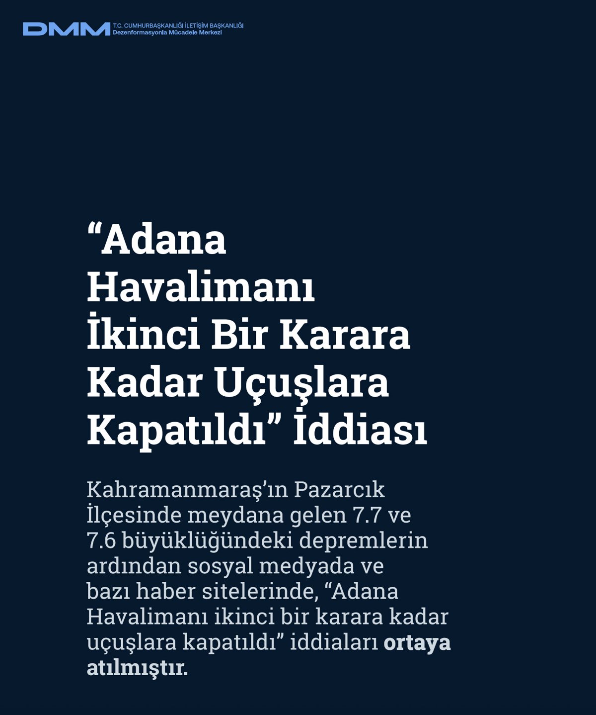 DMM, 6 Şubat depreminde yalan kampanyaları ifşa etti