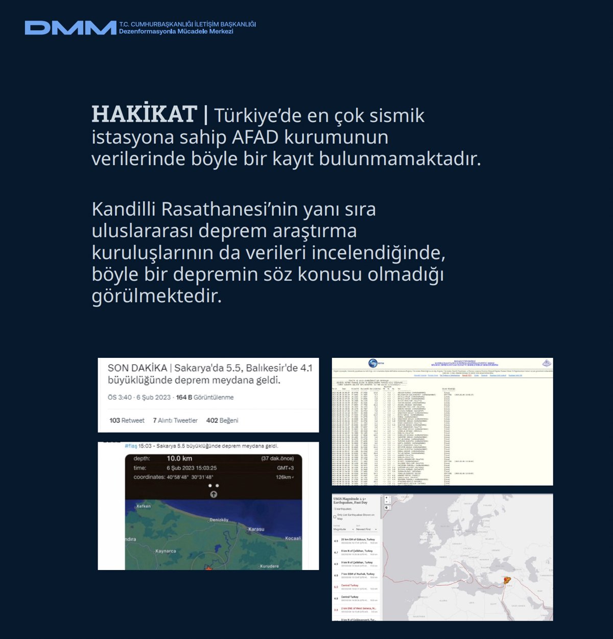 DMM, 6 Şubat depreminde yalan kampanyaları ifşa etti