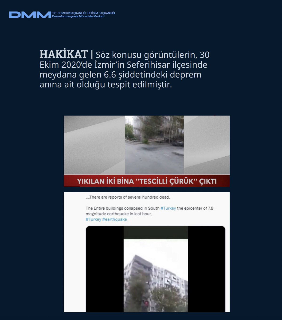 DMM, 6 Şubat depreminde yalan kampanyaları ifşa etti