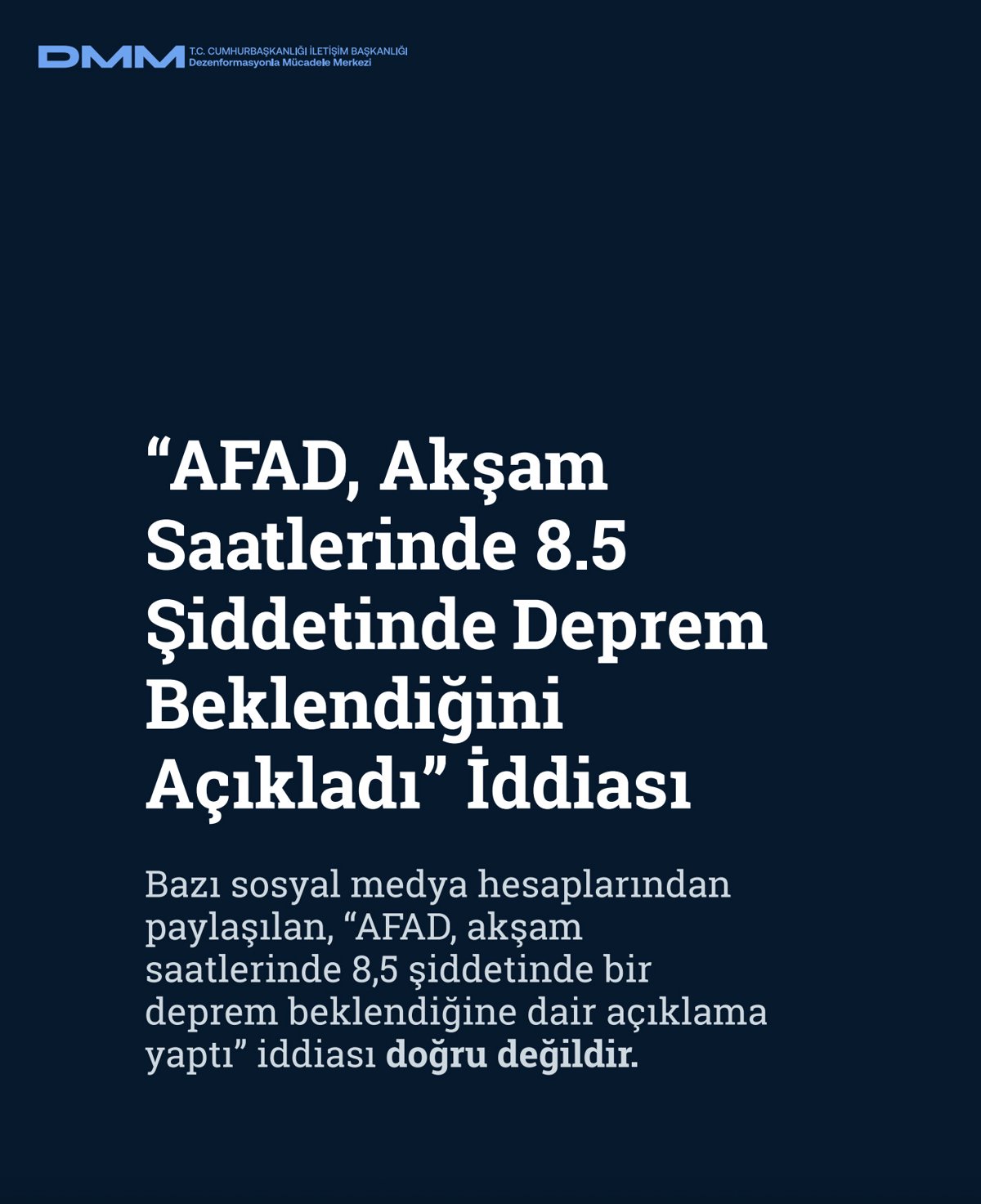 DMM, 6 Şubat depreminde yalan kampanyaları ifşa etti