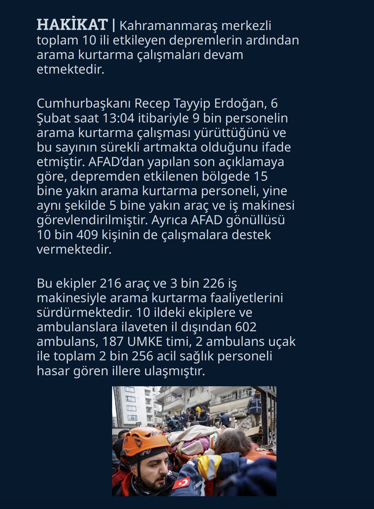 DMM, 6 Şubat depreminde yalan kampanyaları ifşa etti