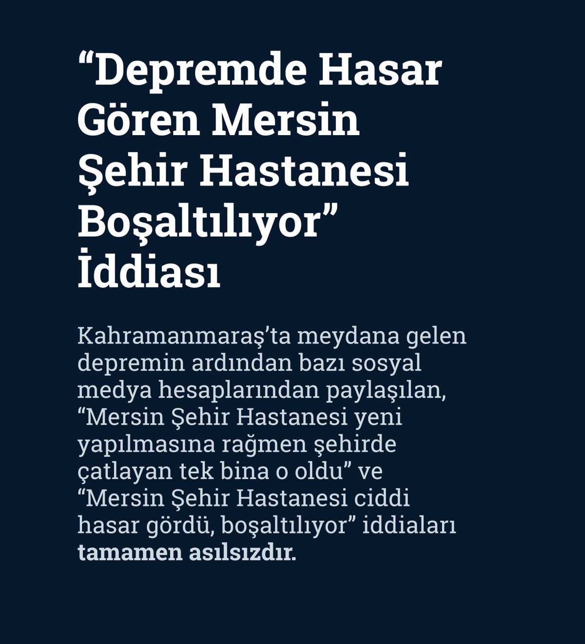 DMM, 6 Şubat depreminde yalan kampanyaları ifşa etti