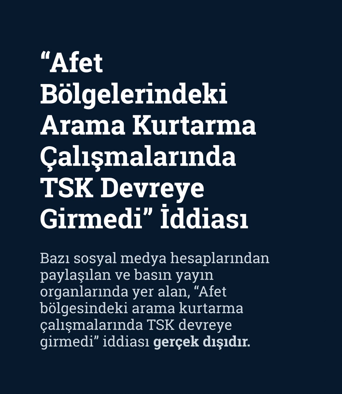 DMM, 6 Şubat depreminde yalan kampanyaları ifşa etti