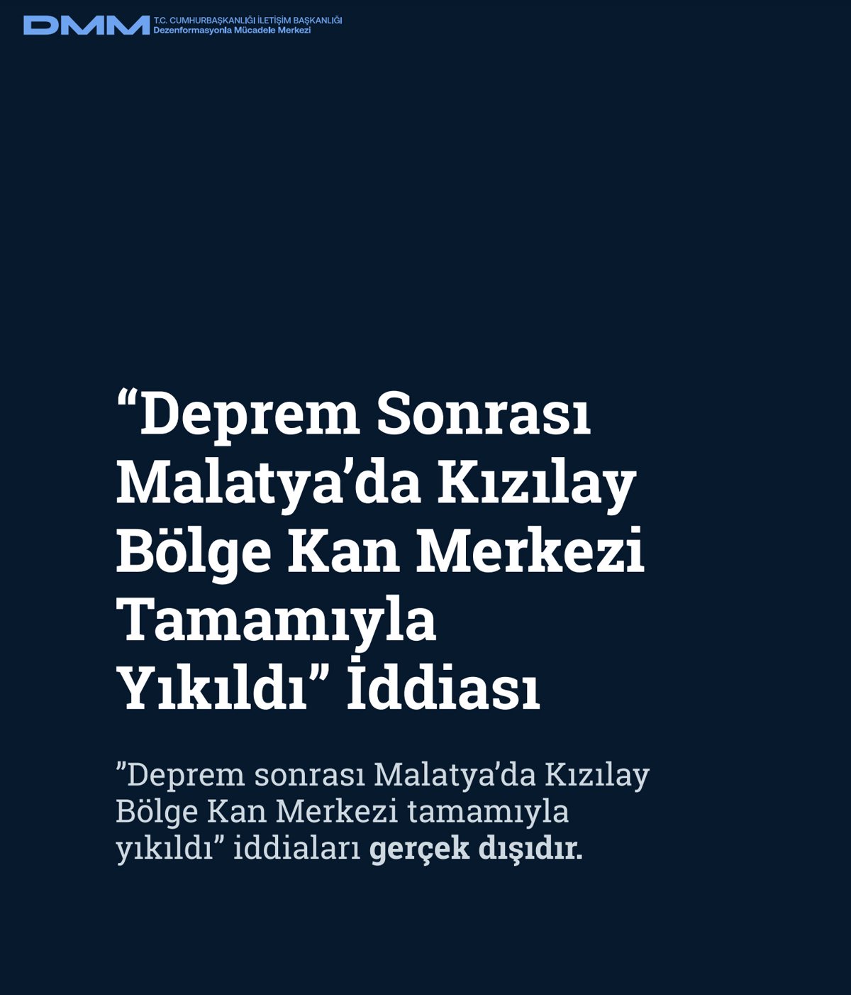 DMM, 6 Şubat depreminde yalan kampanyaları ifşa etti