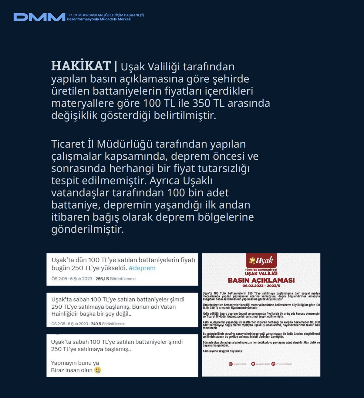 DMM, 6 Şubat depreminde yalan kampanyaları ifşa etti