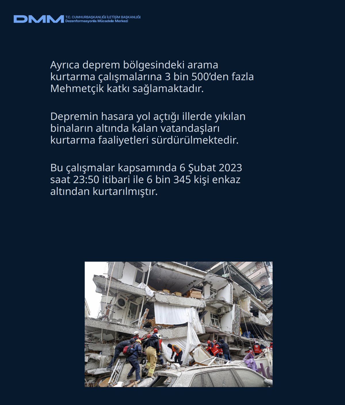 DMM, 6 Şubat depreminde yalan kampanyaları ifşa etti