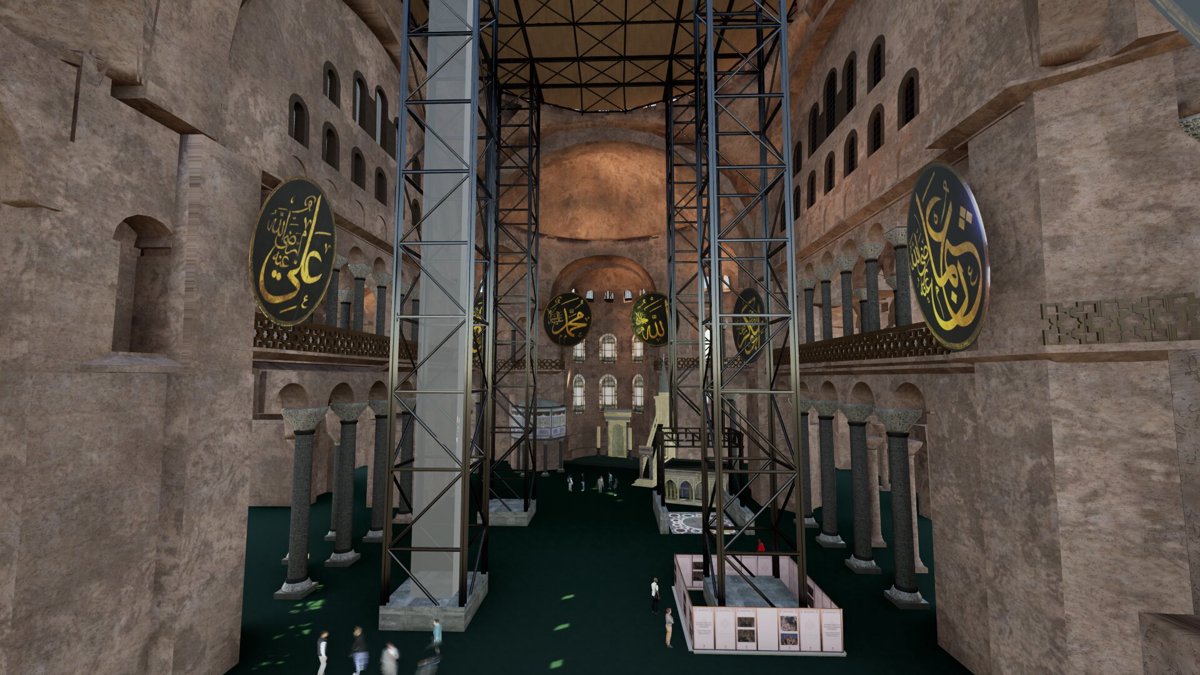 Ayasofya'nın ana kubbesinde tarihi restorasyon başlıyor