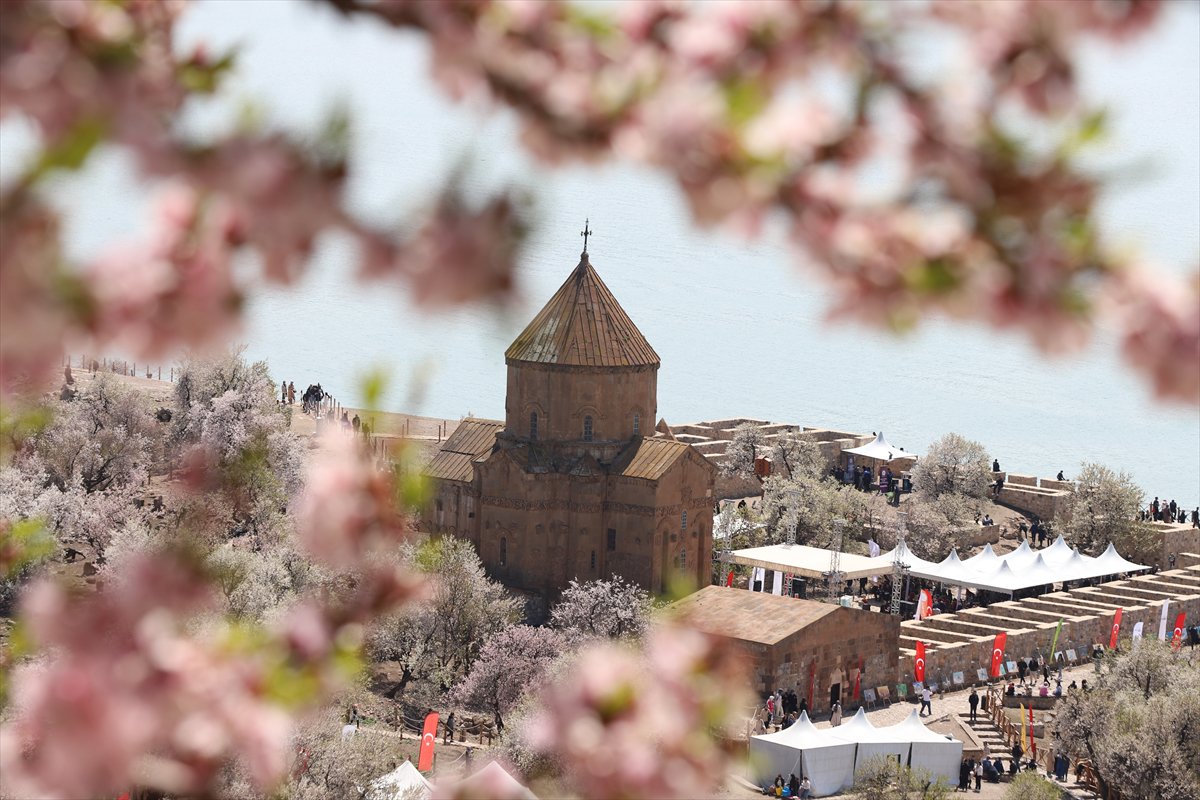 Akdamar Adası, Badem Çiçekleri Festivaliyle renkli görüntülere sahne oldu