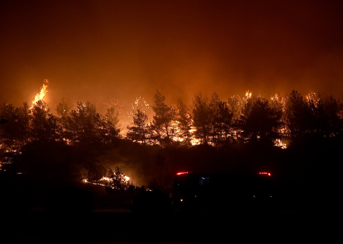 İzmir'in Buca ilçesindeki orman yangınına müdahale ediliyor