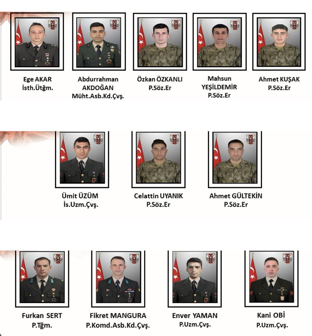 Pençe-Kilit Harekatı’nda şehit olan kahraman askerler son yolculuklarına uğurlandı