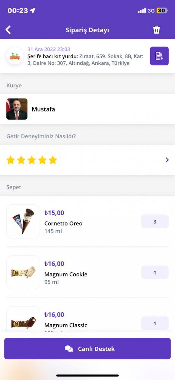 Mustafa Varank yeni yıla kurye olarak girdi 