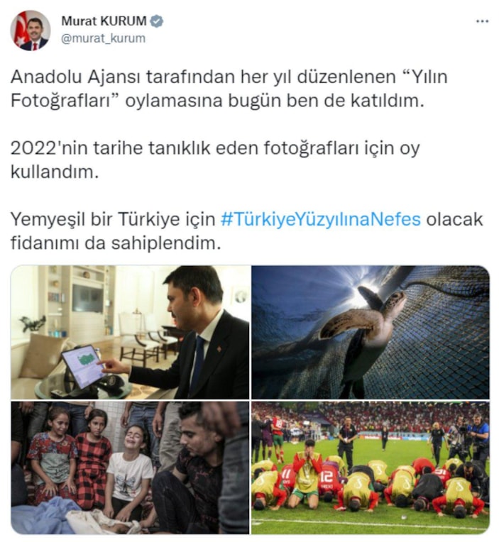 Murat Kurum yılın fotoğrafları oylamasına katıldı